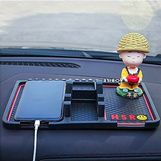 Car-Anti‑Slip Dashboard Mat & Mobile Phone Holder
