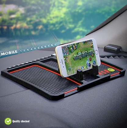 Car-Anti‑Slip Dashboard Mat & Mobile Phone Holder