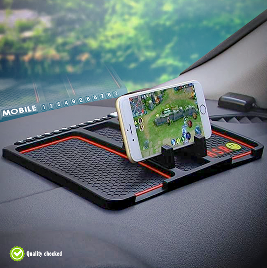 Car-Anti‑Slip Dashboard Mat & Mobile Phone Holder