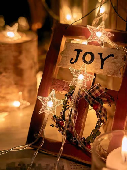 Star Shape - Warm White 16 LED String light with 16 Snow Flake styled lamp bulbs