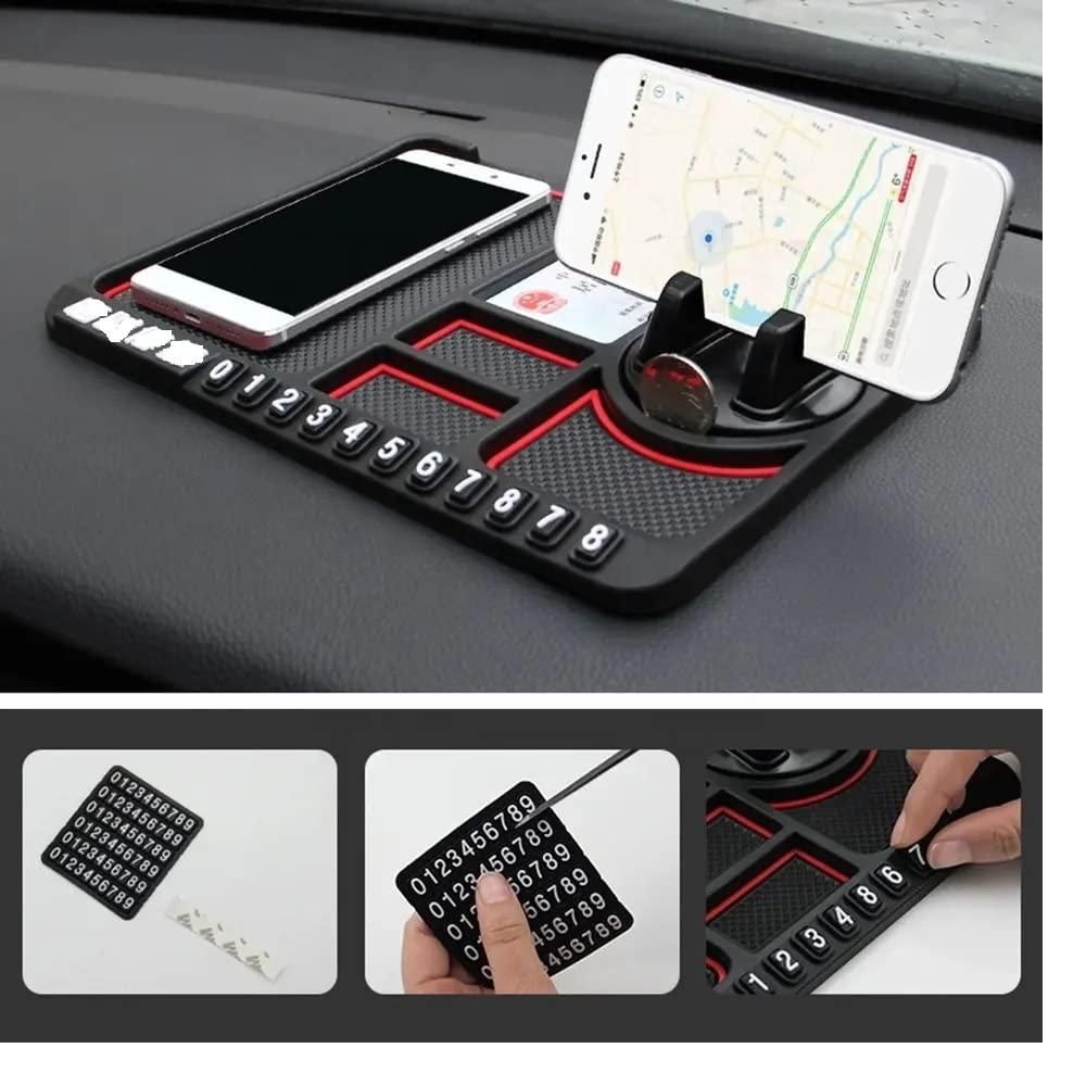 Car-Anti‑Slip Dashboard Mat & Mobile Phone Holder