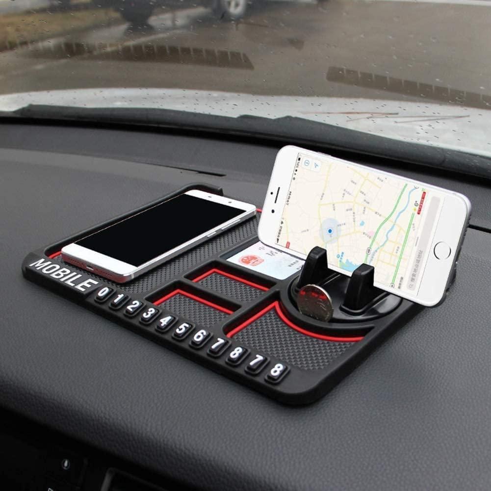 Car-Anti‑Slip Dashboard Mat & Mobile Phone Holder