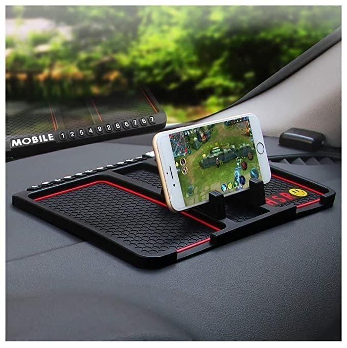 Car-Anti‑Slip Dashboard Mat & Mobile Phone Holder