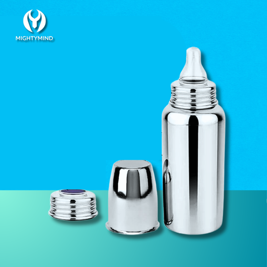 Stainless Steel Baby Feeding Bottle – 250 ml | BPA-Free, Anti-Colic Nipple