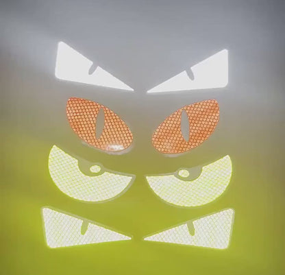 Aggressive Look + Safety: Monster Eye Reflective Car/Bike Stickers