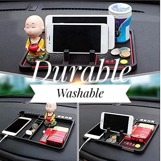 Car-Anti‑Slip Dashboard Mat & Mobile Phone Holder